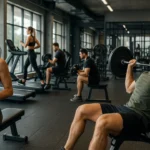 Klub fitness w Ełku z ludźmi trenującymi na siłowni